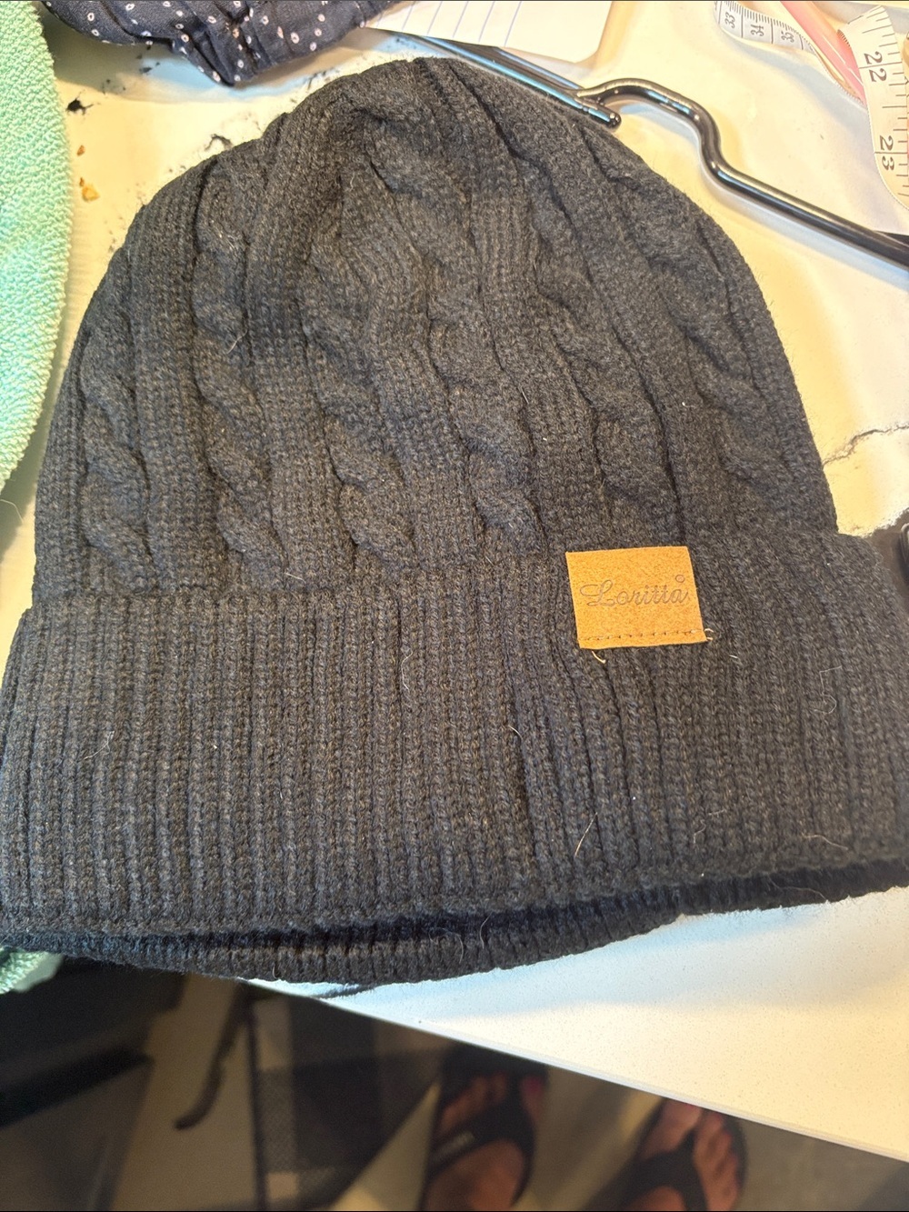 Louis Vuitton Cable Knit Beanie Hat - Gray